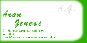 aron gencsi business card